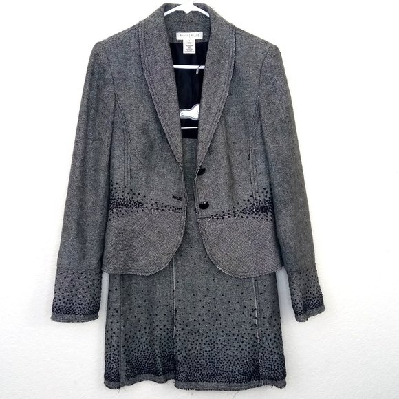 White House Black Market Jackets & Blazers - White House Black Market Wool Blend Tweed Suit Set
